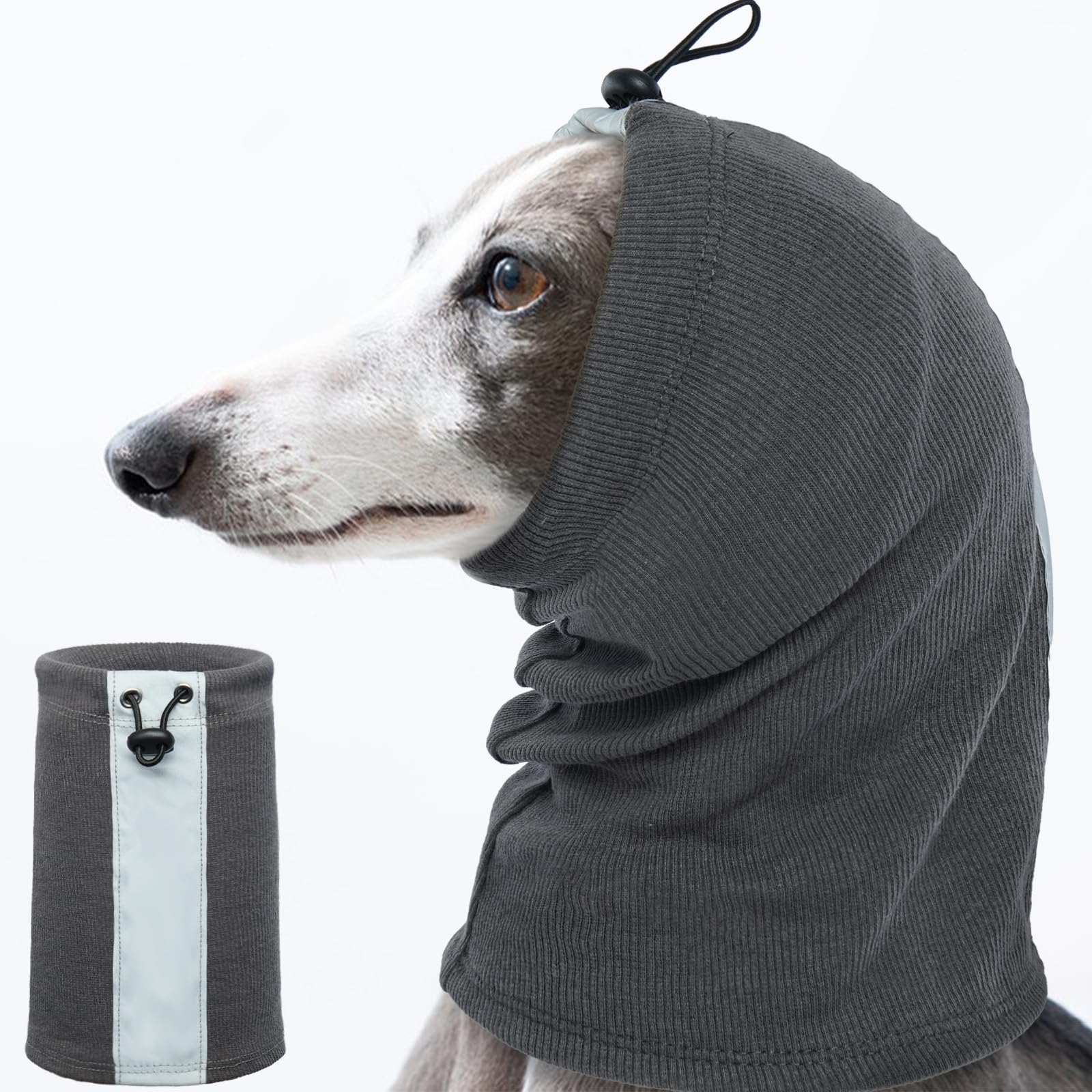 Ear Cover for Dogs Noise Cancelling Ear Muffs for Dogs Firework Head Band with Reflective Strips(Grey, M)