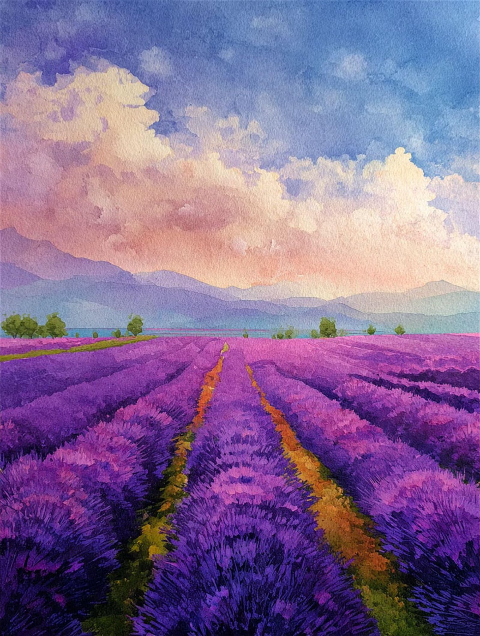Dipingere con i Numeri Adulti Lavanda, Violetta Dipingere con i Numeri Bambini DIY Kit, Set Premium con Pennelli, Decorazione Casa & Creativo Regalo, Attività di Tempo libero 70x95cm z-458