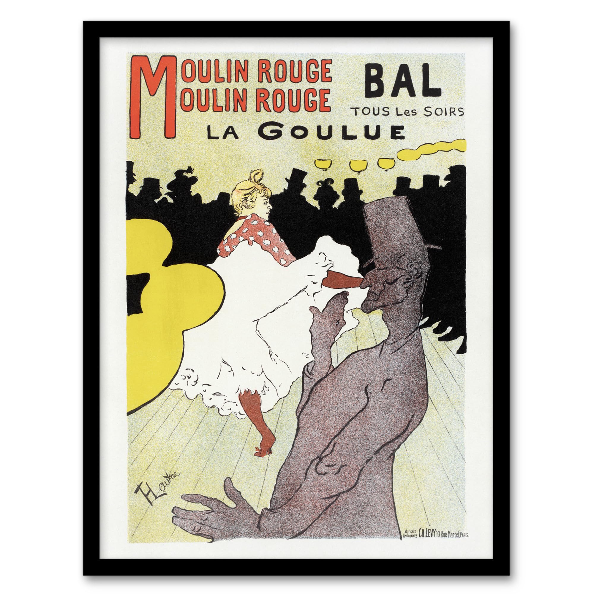 Artery8 Toulouse Lautrec Moulin Rouge La Goulue Framed Wall Art Print Home Décor A4
