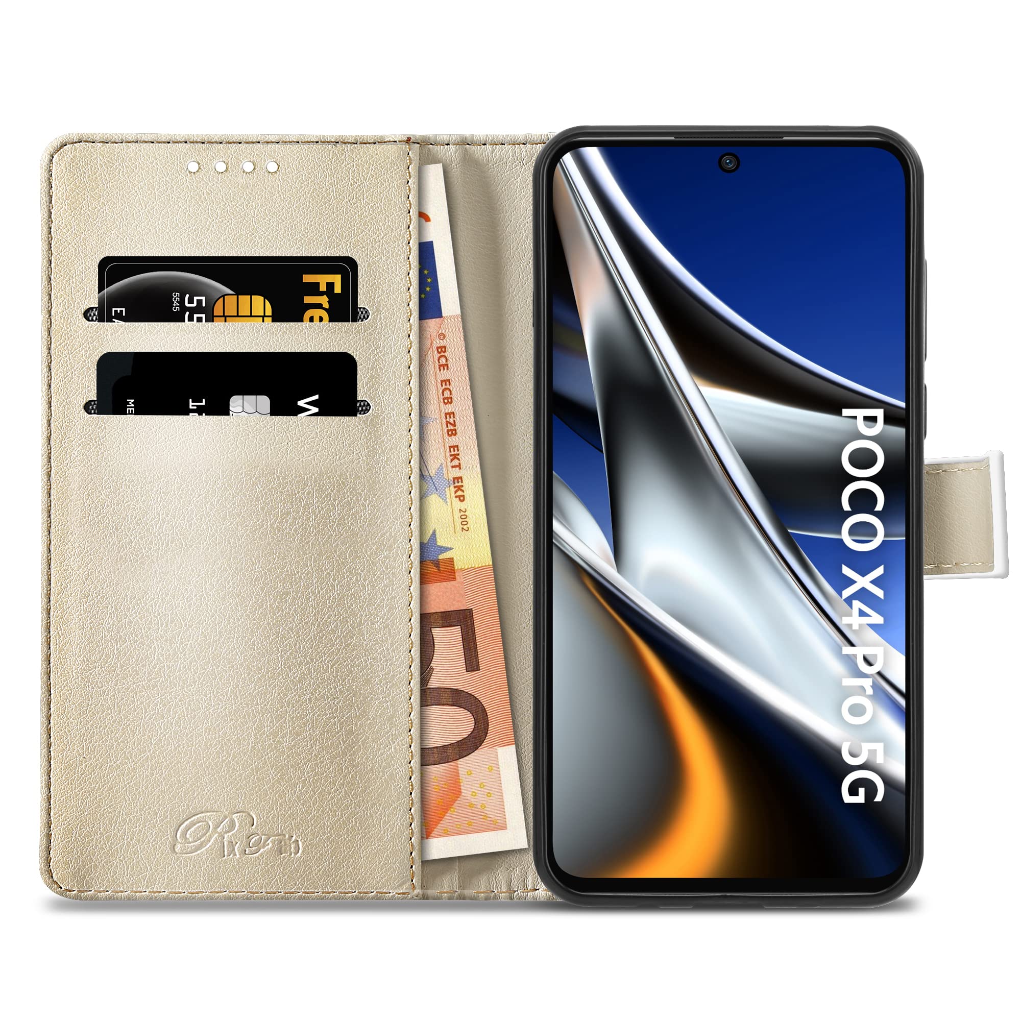 Custodia Portafoglio In Pelle Per Xiaomi Poco X4 Pro 5G – Cover Con Slot Carte, Supporto Integrato E Penna Stilo Inclusa – Blu - 3