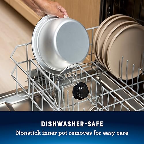 Miniatura 5 de Oster Arrocera de 6 tazas con bandeja de vapor, arrocera eléctrica, mantiene el calor automático, olla interior antiadherente, color negro