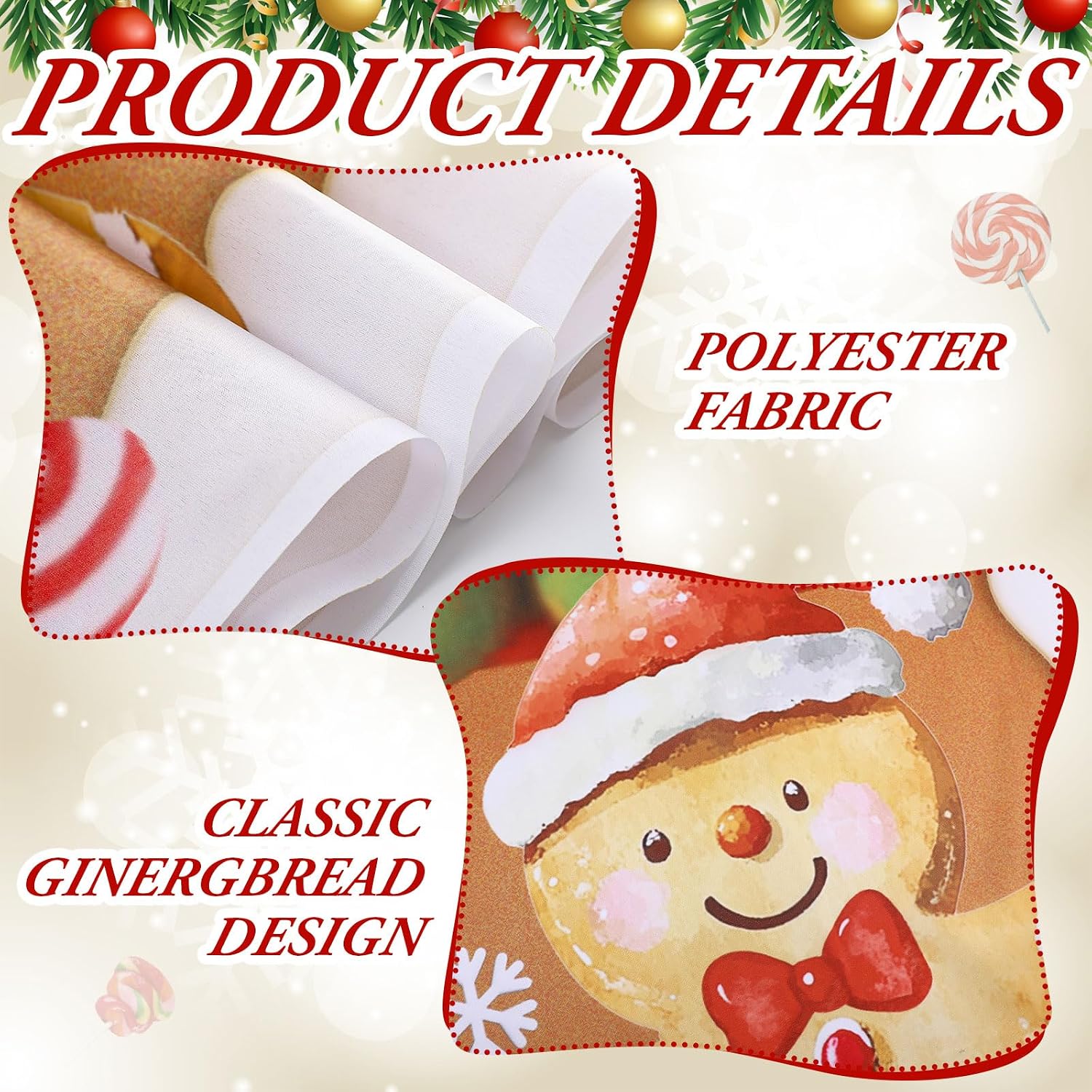 Mindsoft 3 Pcs Christmas Gingerbread House Decorations Gingerbread Door Covers Backdrop Christmas Door Banners Outdoor for Xmas Holiday Party Photography Background Front Porch Window Home Decor