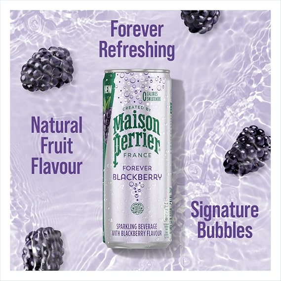 Maison Perrier Blackberry Refreshing Flavoured Sparkling Water 4x330ml