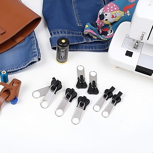 Miniatura 7 de Kit de reparación de cremallera de fijación instantánea universal de 12 piezas, color negro, con cremallera, cremallera de dientes, diseño duradero,