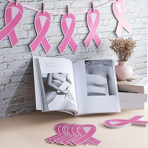 Miniatura 7 de Cintas de papel de concientización sobre el cáncer de mama en 7.9 pulgadas para mujeres, suministros de eventos públicos y sociales de caridad (200