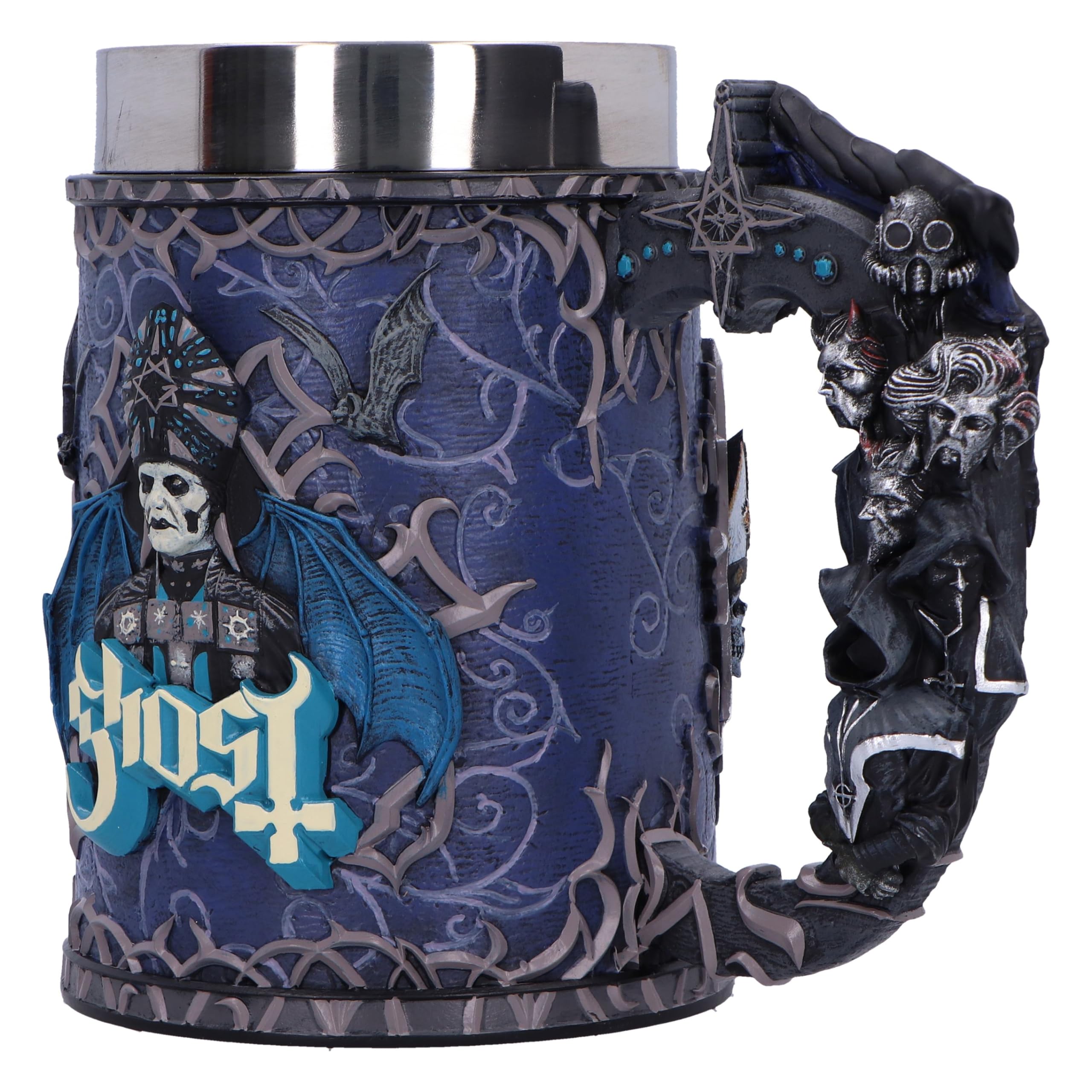 Nemesis Now Ghost Papa Emeritus Evolution Chope en résine 15,5 cm Produit officiel Ghost Chope Ghost Band Tasse à bière moulée dans la meilleure résine peinte à la main