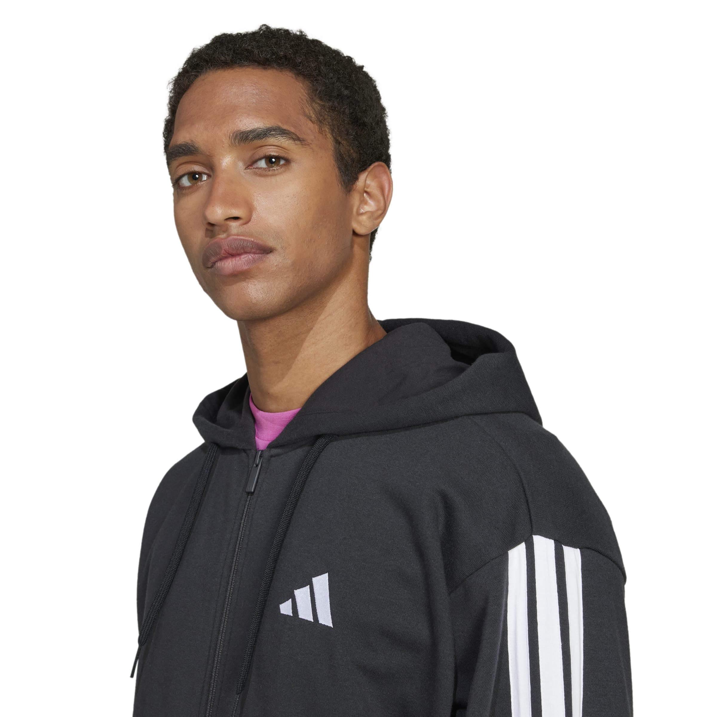 adidas Męska bluza z kapturem Essential Three Stripes French Terry FullZip