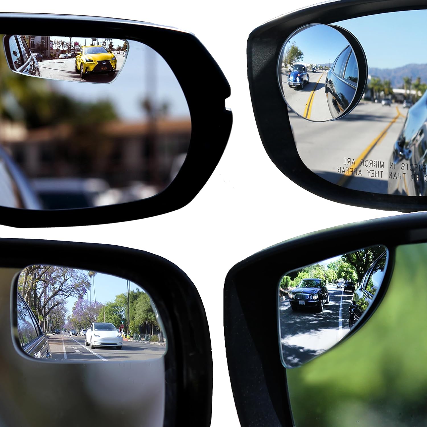 Blind Spot Mirrors for Cars - by Safe View Company - Change Lanes w Confidence - Made from Real Convex Glass - Long Lasting - Easy Peel & Stick (Ultimate Bundle)