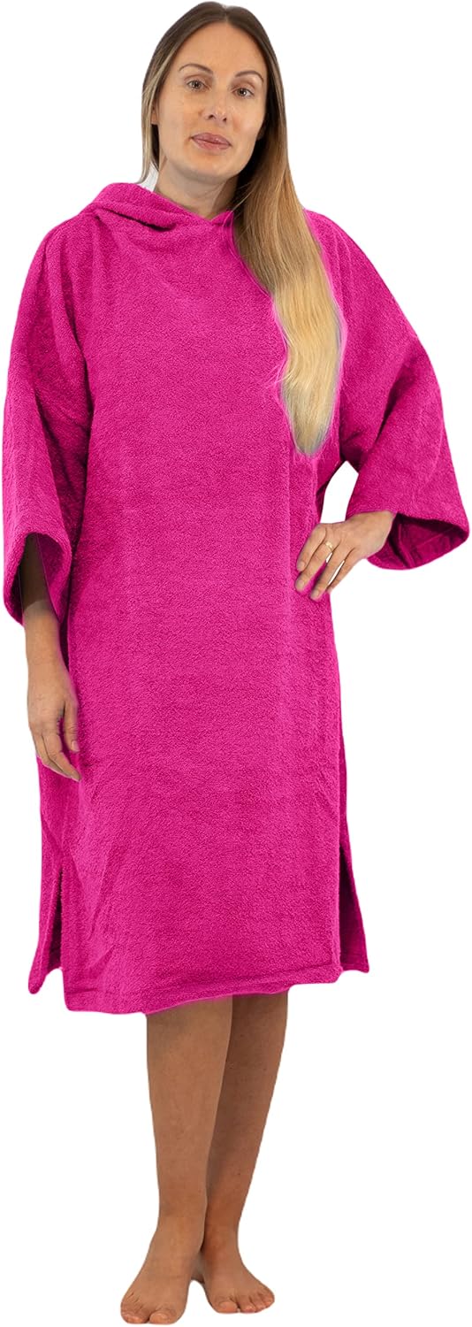 ALLEN & MATE 100% Cotton Hooded Surf Poncho Changing Robe - Quick Absorbent Changing Towel with Pocket for Surfing Men Women