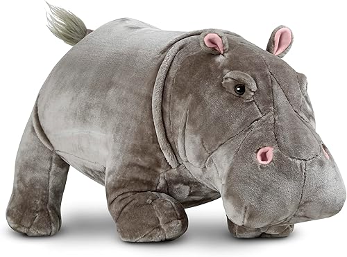 Melissa & Doug Hipopótamo gigante - Animal de peluche realista (más de 2 pies de largo)