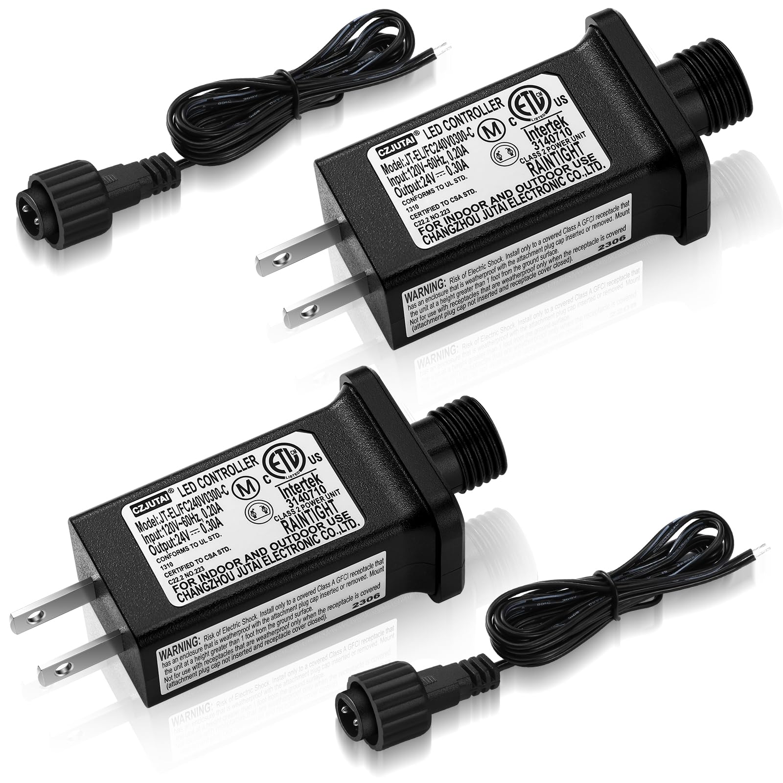 2 Pcs Class 2 Power Supply with 2 Extension Cord LED Transformer ...