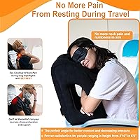 Vista 6 de Skyrest® Almohada inflable de viaje para autobuses, soporte cómodo para la cabeza, almohada de aire para dormir para evitar dolor de cuello, lumbar