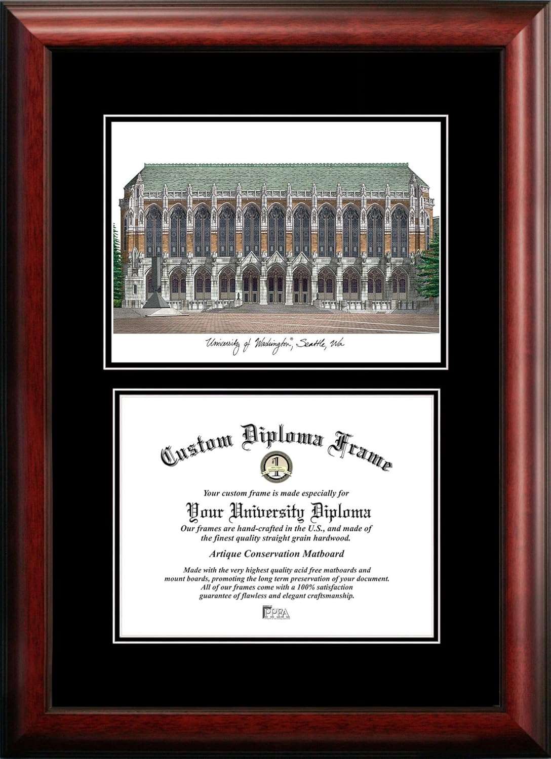 Campus Images WA995D University of Washington Diplomate Diploma Frame, 8.5" x 11"