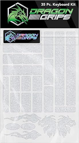 Agarres de teclado para juegos, 35 calcomanías transparentes para agarre de teclado, se adaptan a todos los teclados mecánicos, teclas
