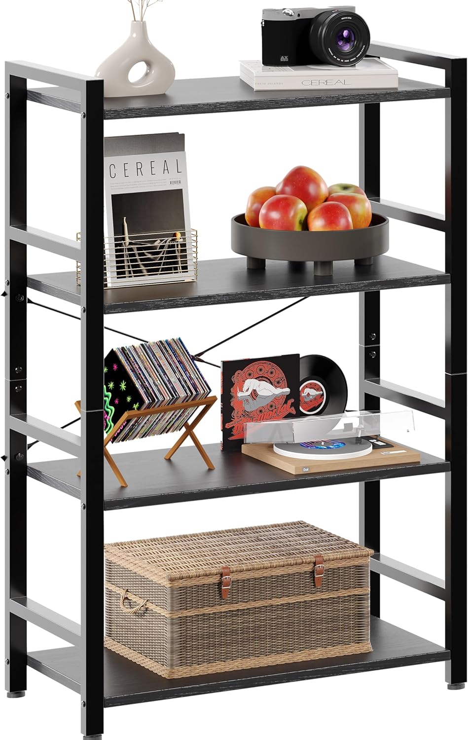 Zenira 2 Tier Bookshelf, Small Bookcase with Open Shelves 2 Shelf Bookcase Small Bookshelf