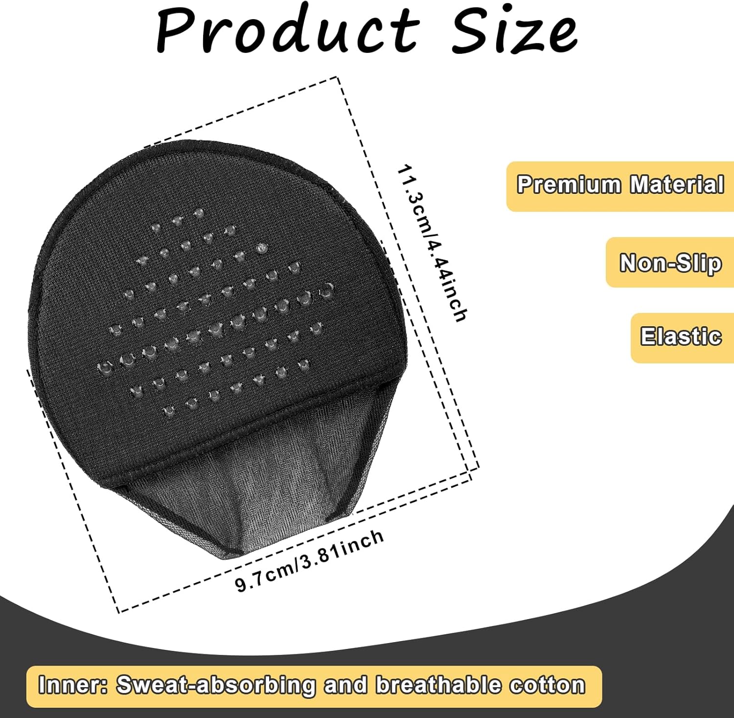 KALIONE Toe Topper Socks for Women, 10 Pairs Reusable Half Socks with Padding Cushion and Non-Slip No Show Grip, Shoe Toe Protector for High Heels, size 6-9 - Image 3