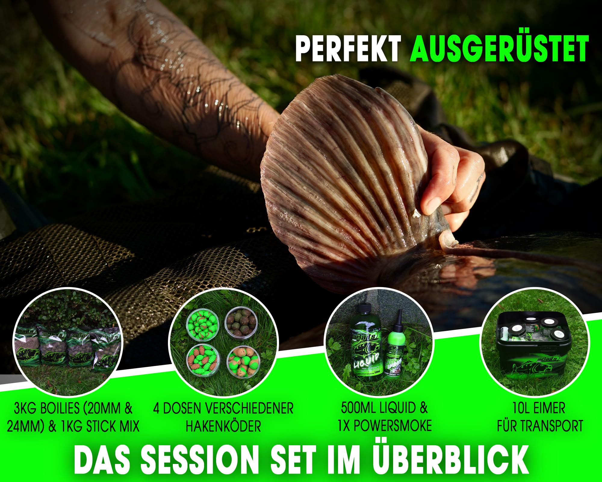 Magic Baits Premium Session Set Boilies Pop Ups Dip Liquid Stick Mix Wafter Hook Baits Boilieset Karpfenboilies Karpfenköder Carp Baits Angelköder