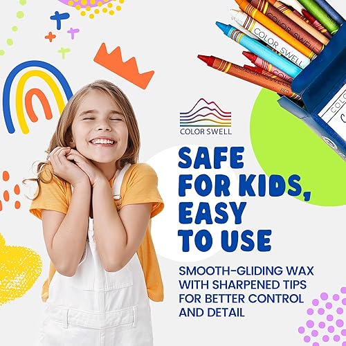 Miniatura 2 de Color Swell Paquete de 24 crayones  no tóxicos, ideales para niños, estudiantes, adultos y actividades en el aula