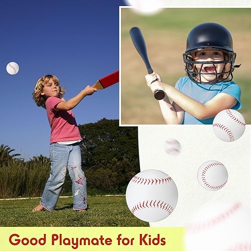 Miniatura 4 de Paquete de 12 pelotas de sóftbol de práctica deportiva, tamaño y peso oficiales, softball de lanzamiento lento, cubierta de cuero sin marcar, pelota