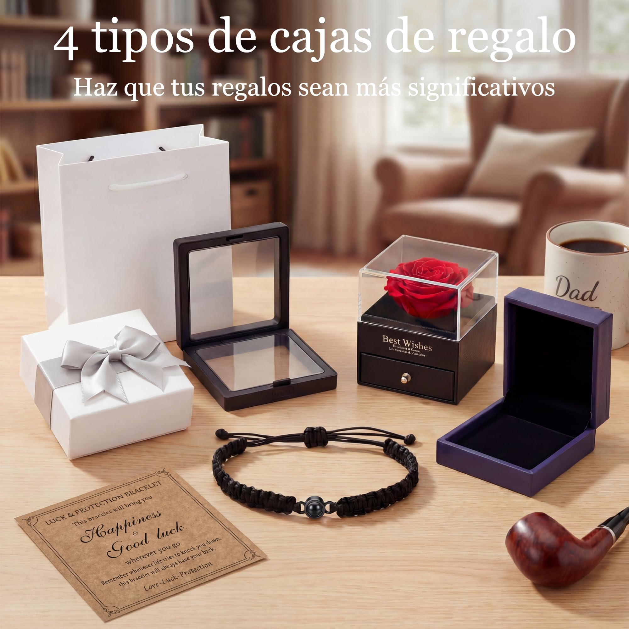 Easycosy Regalos Dia del la Madre, Personalizado Pulsera con Foto Dentro, Pulseras Personalizadas con Proyección de Imagen para Mamá, Papá, Pareja, Amigo, Novio — view 5