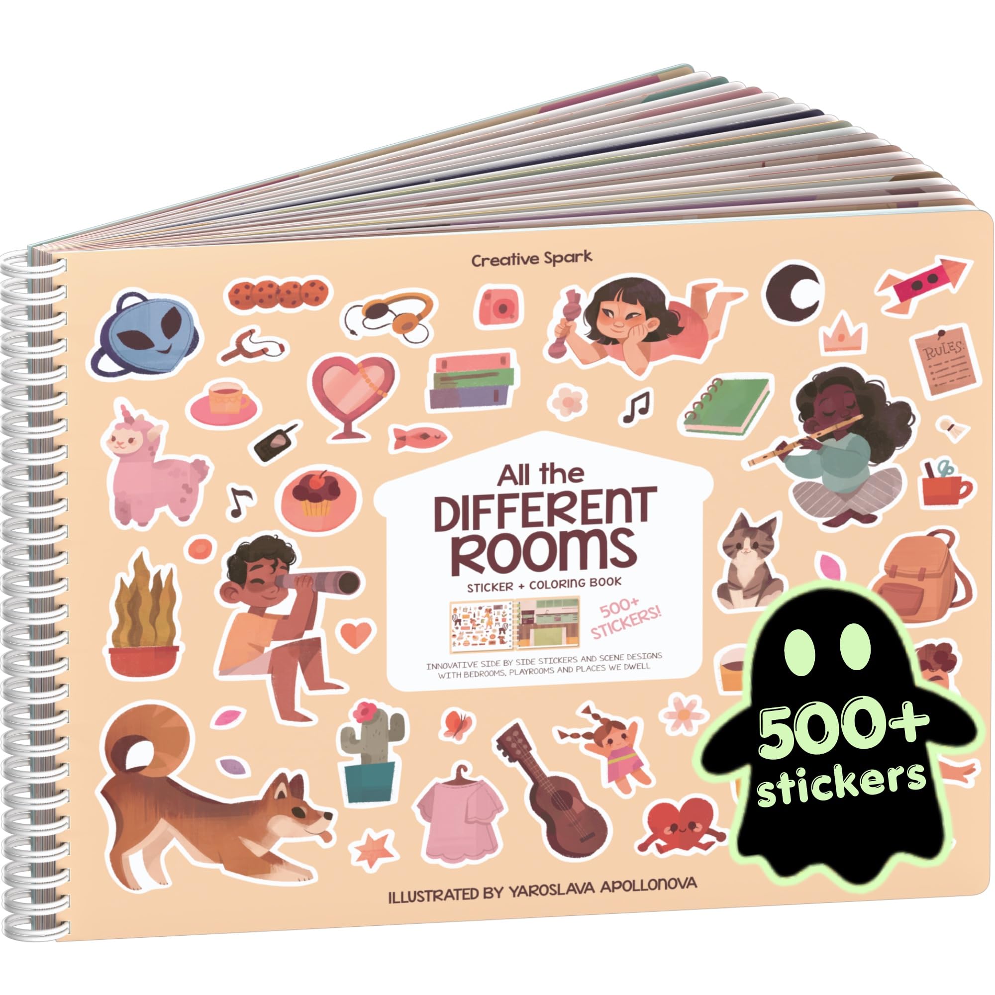 Cupkin All The Different Rooms Coloring &amp; Sticker Book | 500+ Stickers
