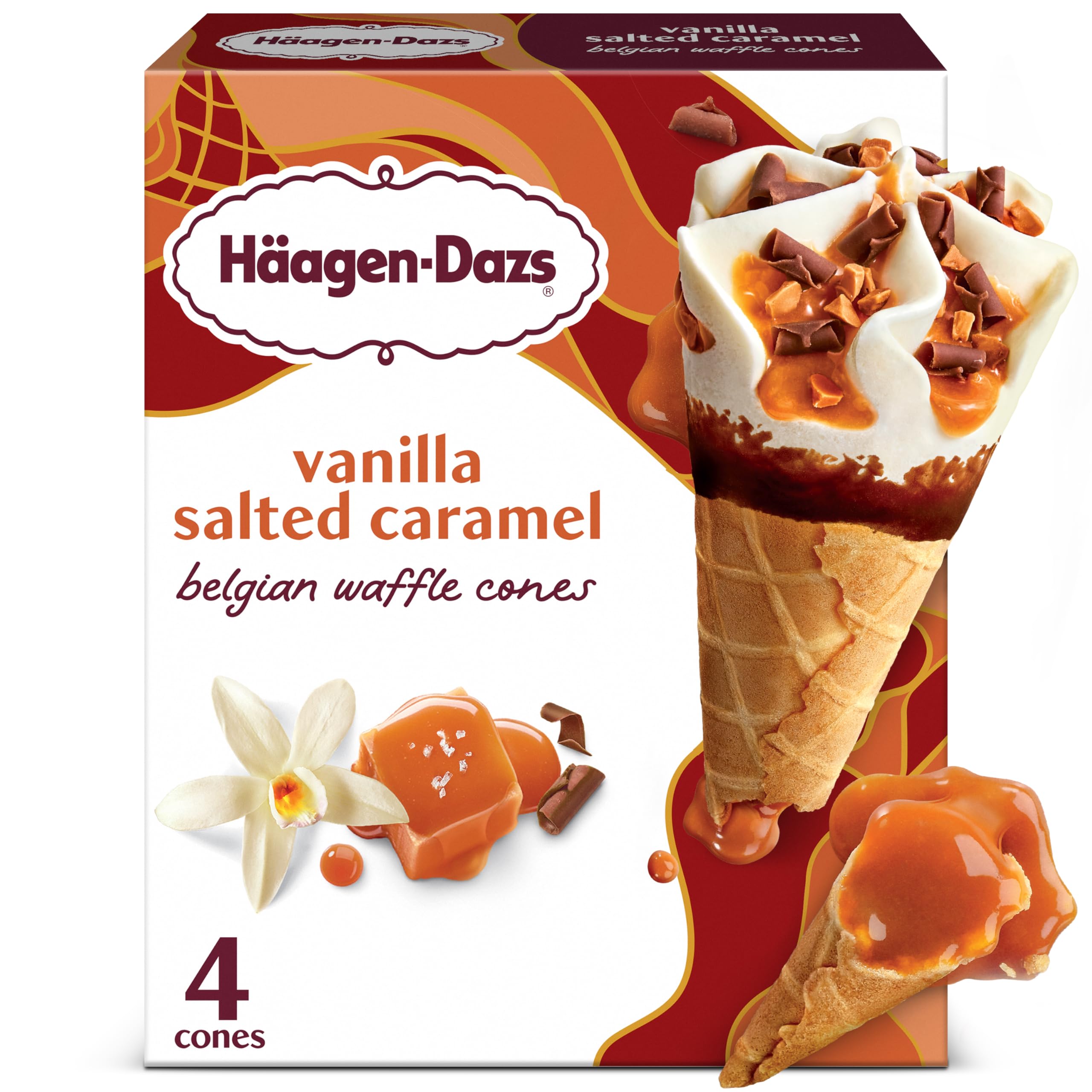 Amazon.com: Haagen-Dazs Vanilla Salted Caramel Ice Cream Cones