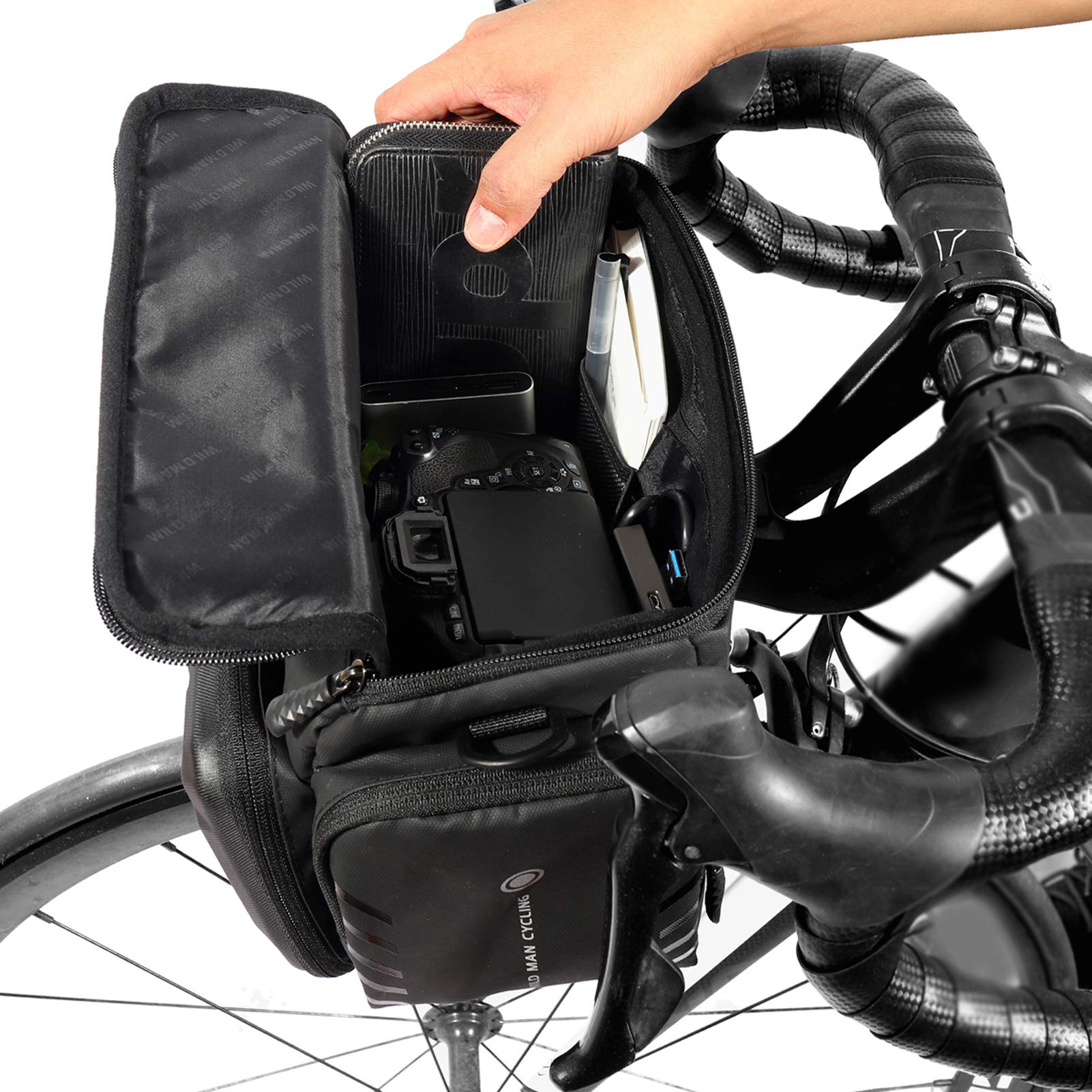Lixada Fahrradtasche Eva Hard Electric Scooter Heads Bag Klappbare kompakte Lenkertasche Fahrradsatteltasche, Top Tube Bag 4L Kapazitätstasche für Mountainbikes, Fahrräder und Rennräder