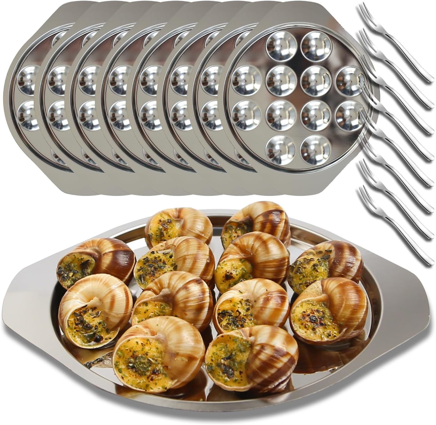 Lot De 6 Poêlons à Escargots Emile Henry - Grès Céramique, 12 Trous, Vintage (occasion)
