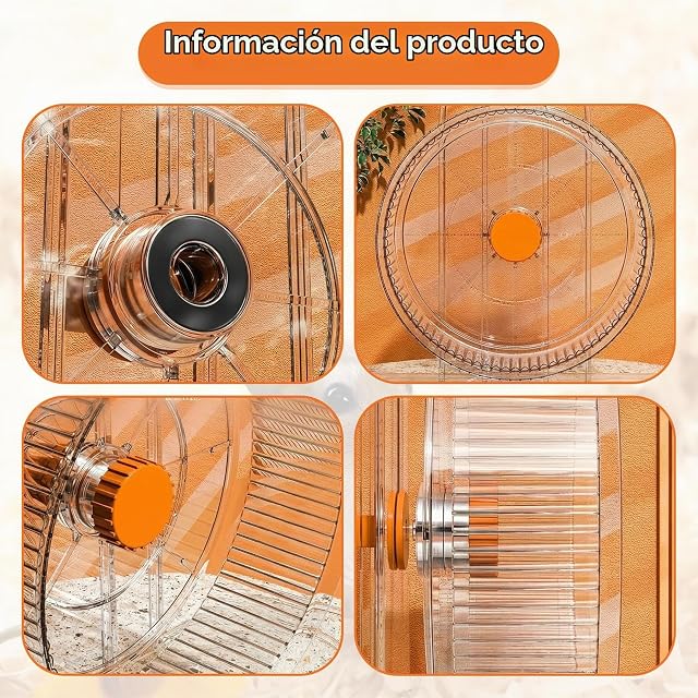 Foto 3 de 7 de Ziyonix Rueda para Hamster Silenciosa, 21cm Rueda para Correr de Hámster con Soporte Ajustable