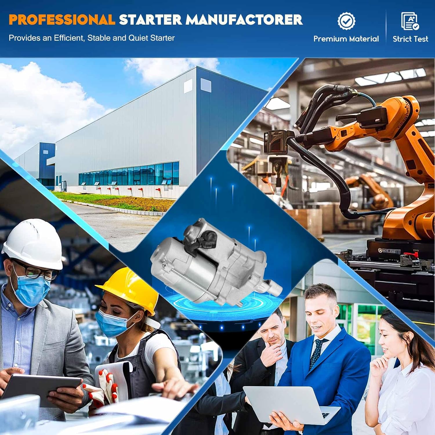 Starter Fit for Chrysler Grand Voyager 99 3.8L 00 3.3L, for Voyager 00-03 3.3L for Town Country 99-04 3.3L 3.8L, for Dodge Grand 99-03 3.3L 3.8L, for Caravan 99-04 3.3 3.8L, for Plymouth Voyager 99-00