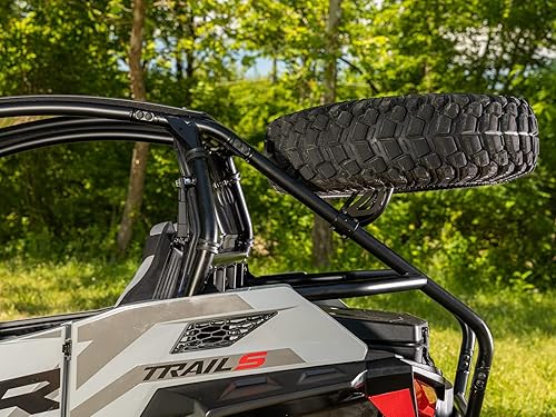 Miniatura 4 de SuperATV - Portaneumáticos de repuesto resistente para Polaris RZR Trail S 1000 2021+ - Se asegura al marco trasero del vehículo, el neumático está