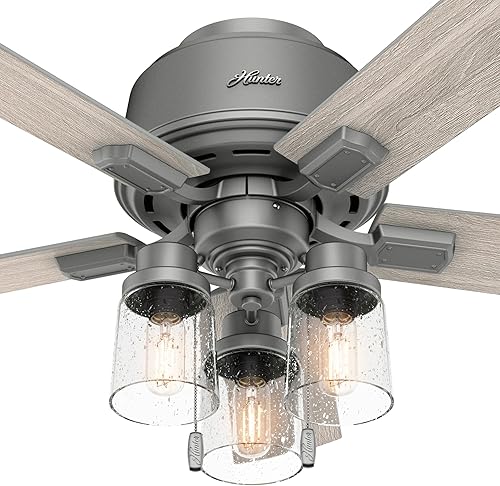 Miniatura 6 de Hunter Hartland 50653 - Ventilador de techo para interiores de 44 pulgadas con luces LED, para dormitorio, sala de estar o cocina, montaje de perfil