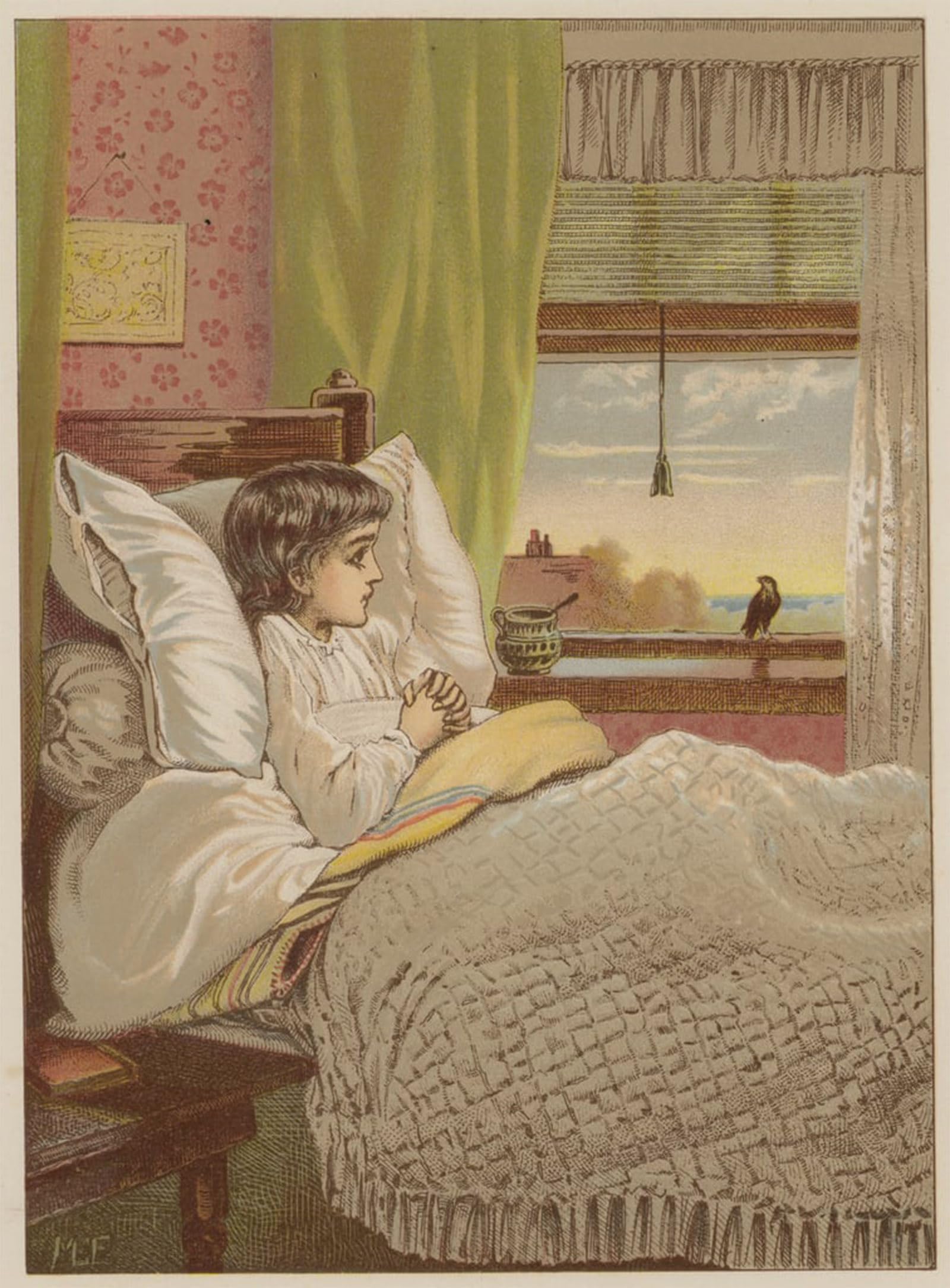SERENDIPITP Abstract Painting Mural Print Picture Wall Decor Painting Invalid Child by Mary Ellen Edwards Vintage Wall Artwork for Home Decor 60x90cm