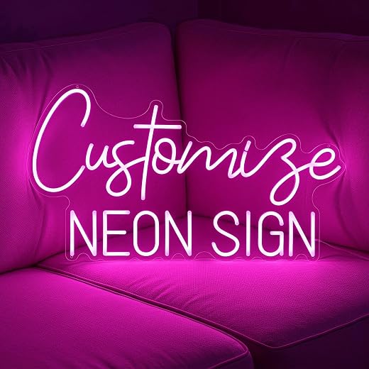 Neon Personalizado, Neon Carteles Custom para Decoración de Pared Letrero Neon Luminoso Letras Neon Personalizadas para Boda Cumpleaños Fiestas Bar Tiendas(opción 26-150cm, 1-3 líneas, 11 colores)