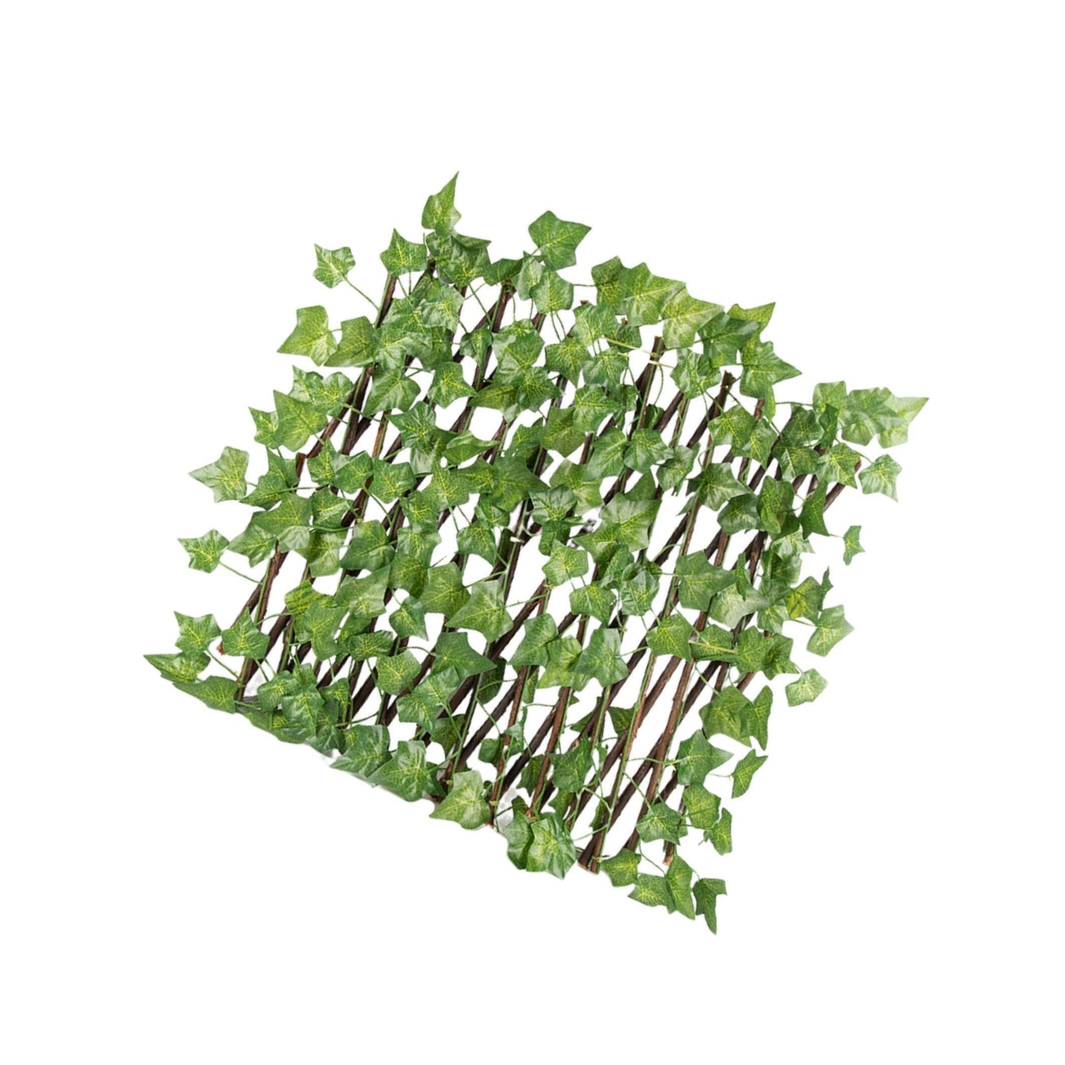 Zambuph Retractable Garden Fence Privacy Screen Durable and Elegant Ivy Decoration, Sweet Potato Leaves, 40cm Folding Height