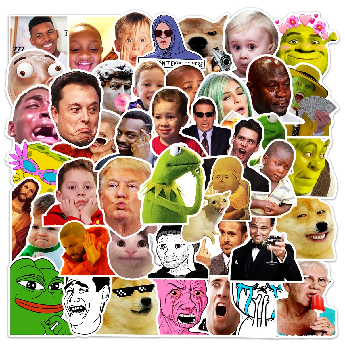 LYunMu Meme Aufkleber Meme Sticker Set 50 Stücke Niedlich Deko für Auto Laptop Skateboard Fahrrad Moped Motorrad Fahrrad Computer,Geeignet für Erwachsene Kinder