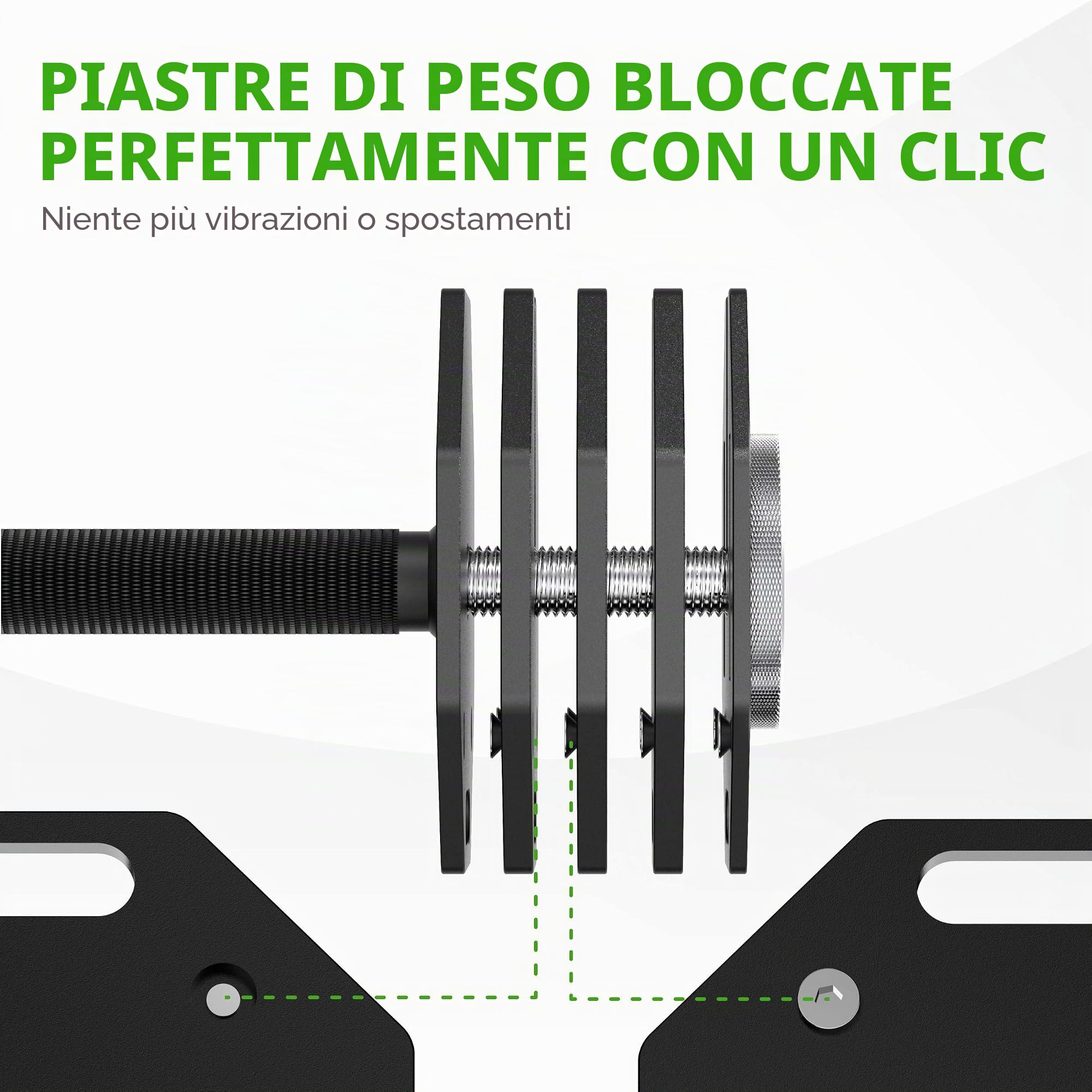 Tunturi Rapid Manubri corti regolabili, set singolo da 36 kg, regolabile da 4 a 36 kg, 17 manubri in uno, set di pesi per la palestra a casa