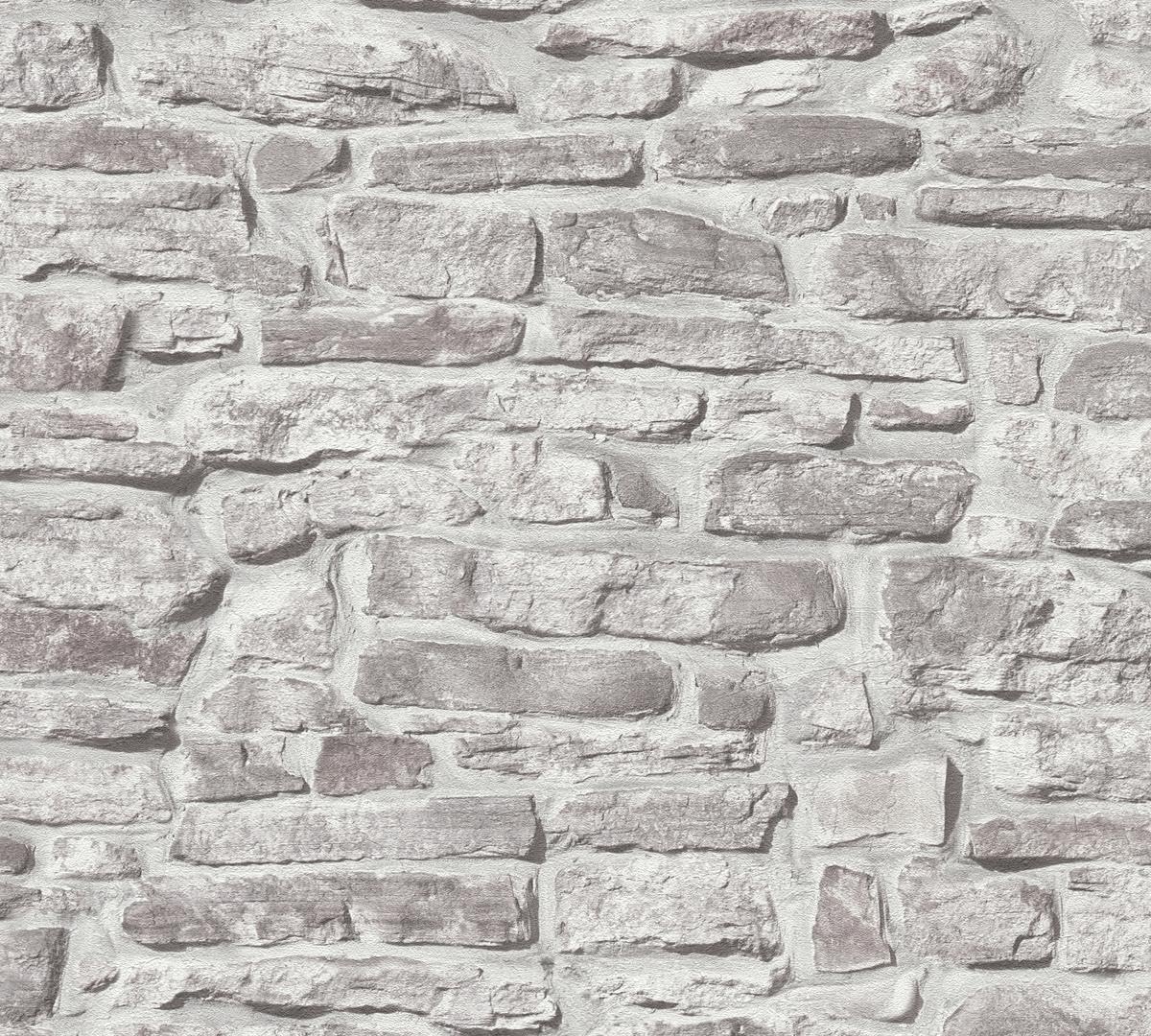 Galerie Silver Grey Stone Symphony Motif Wallpaper from B&Q