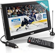 Rywob 10" Portable TV,Battery TV with ATSC/USB/SD Card/HDMI/VGA/AV Input,Mini TV1080P LCD Screen with Remote & Stand for C...