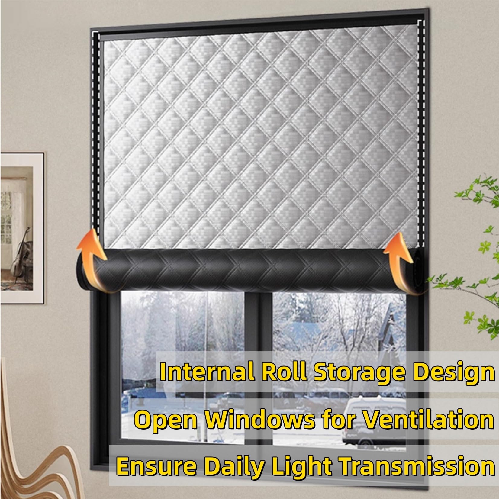 Aislante Termico Ventanas 68 x 172 cm Mantener El Aire Frío Fuera de La Ventana Cubierta para El Aislamiento Incluye Cinta Adhesiva Doble Cara Personalizable, Gris