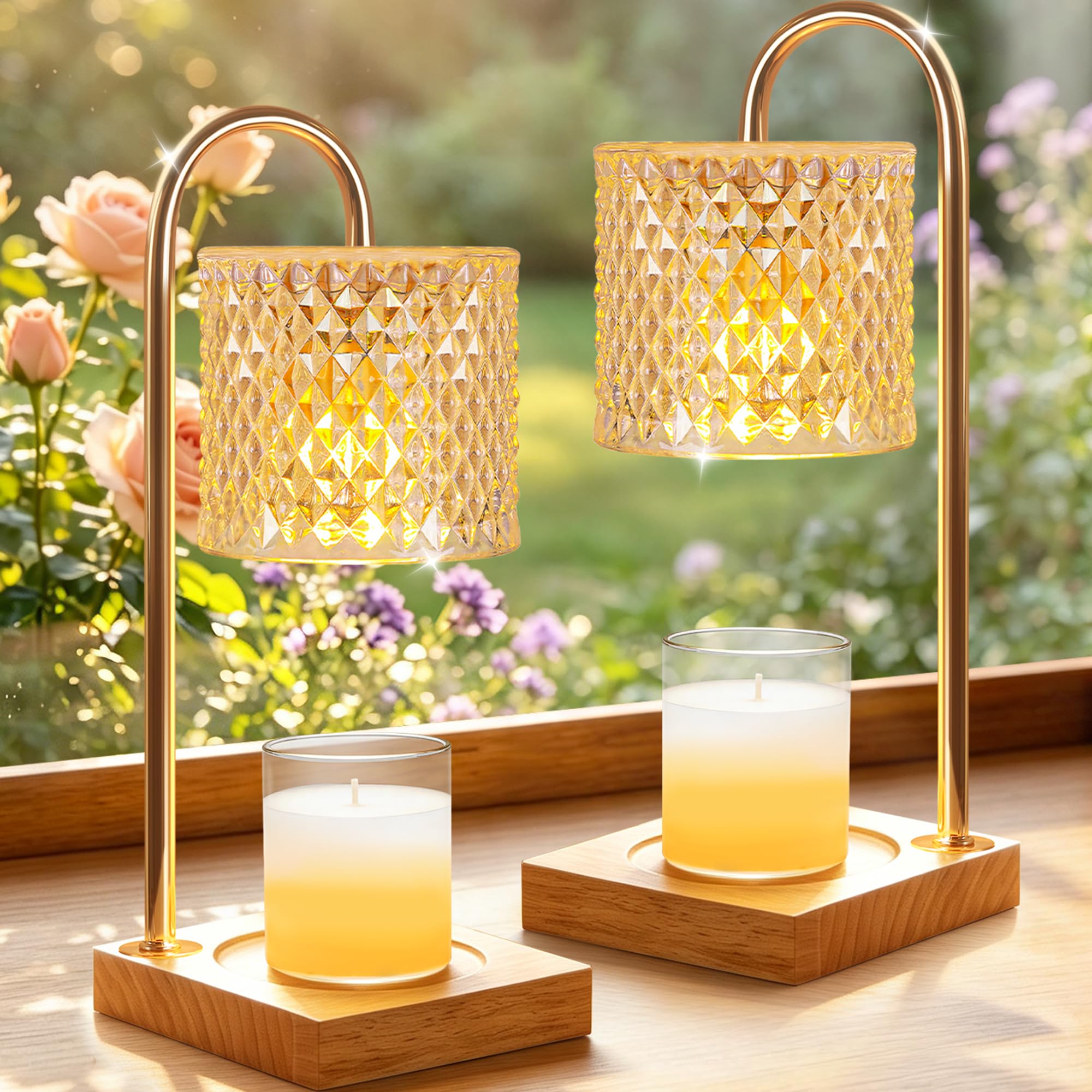 TigQiang 2 Pack Candle Warmer Lamp, Gifts for Women Mom House Warming Amber