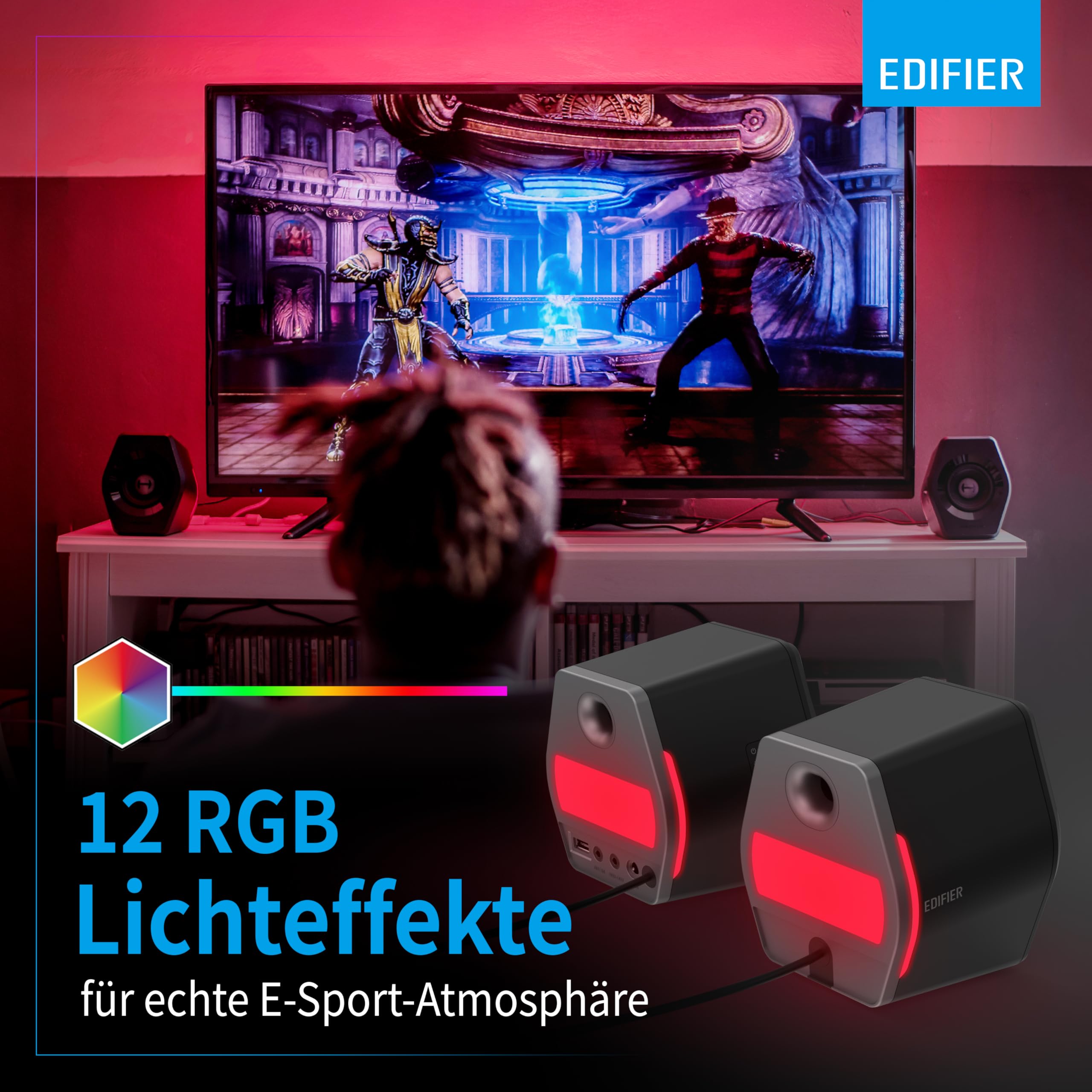 Aktivboxen Edifier G2000 2.0 Bluetooth Gaming RGB schwarz