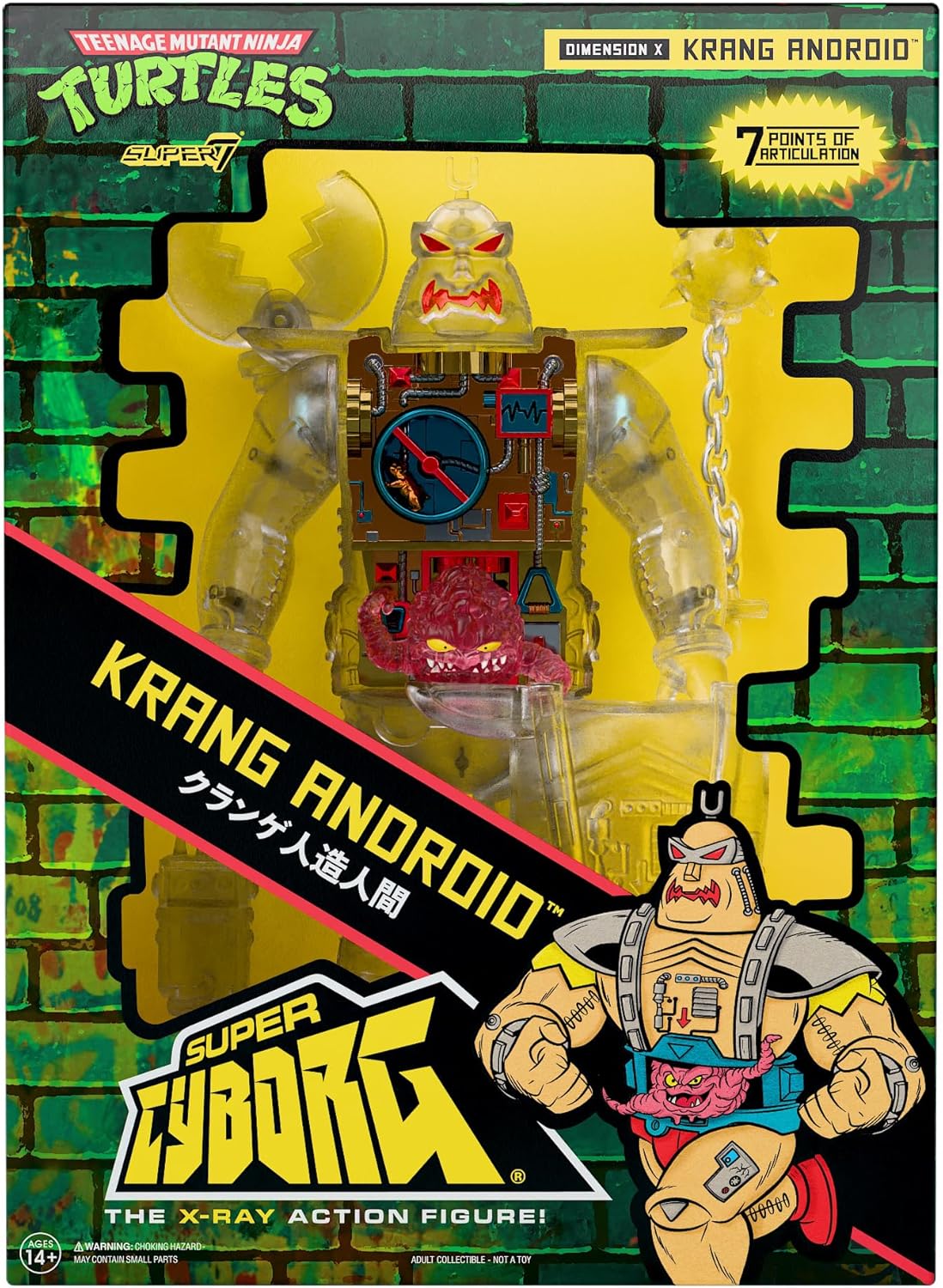 Super7 Super Cyborg Teenage Mutant Ninja Turtles Kang Android (Clear) - 11" TMNT Action Figure Classic Cartoon Collectibles and Retro Toys