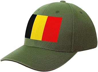 Personality Father Dad Adjustable Cap - Baseball Cap with Belgium Flag,Unisex Casual National Flag Hats,Hip Ho