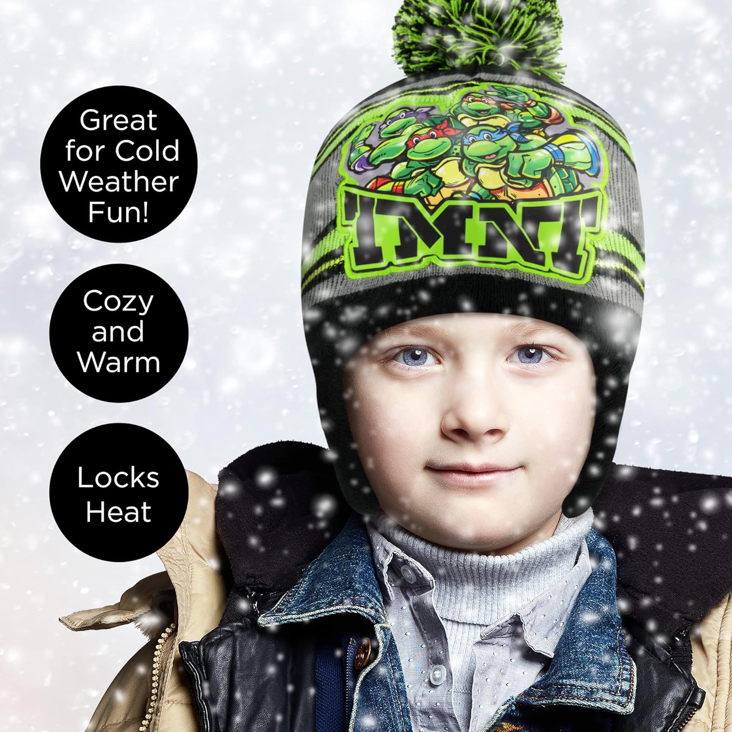 Nickelodeon Boys Winter Hat And Kids Gloves Set, Teenage Mutant Ninja Turtles For Ages 4-7 - Image 7