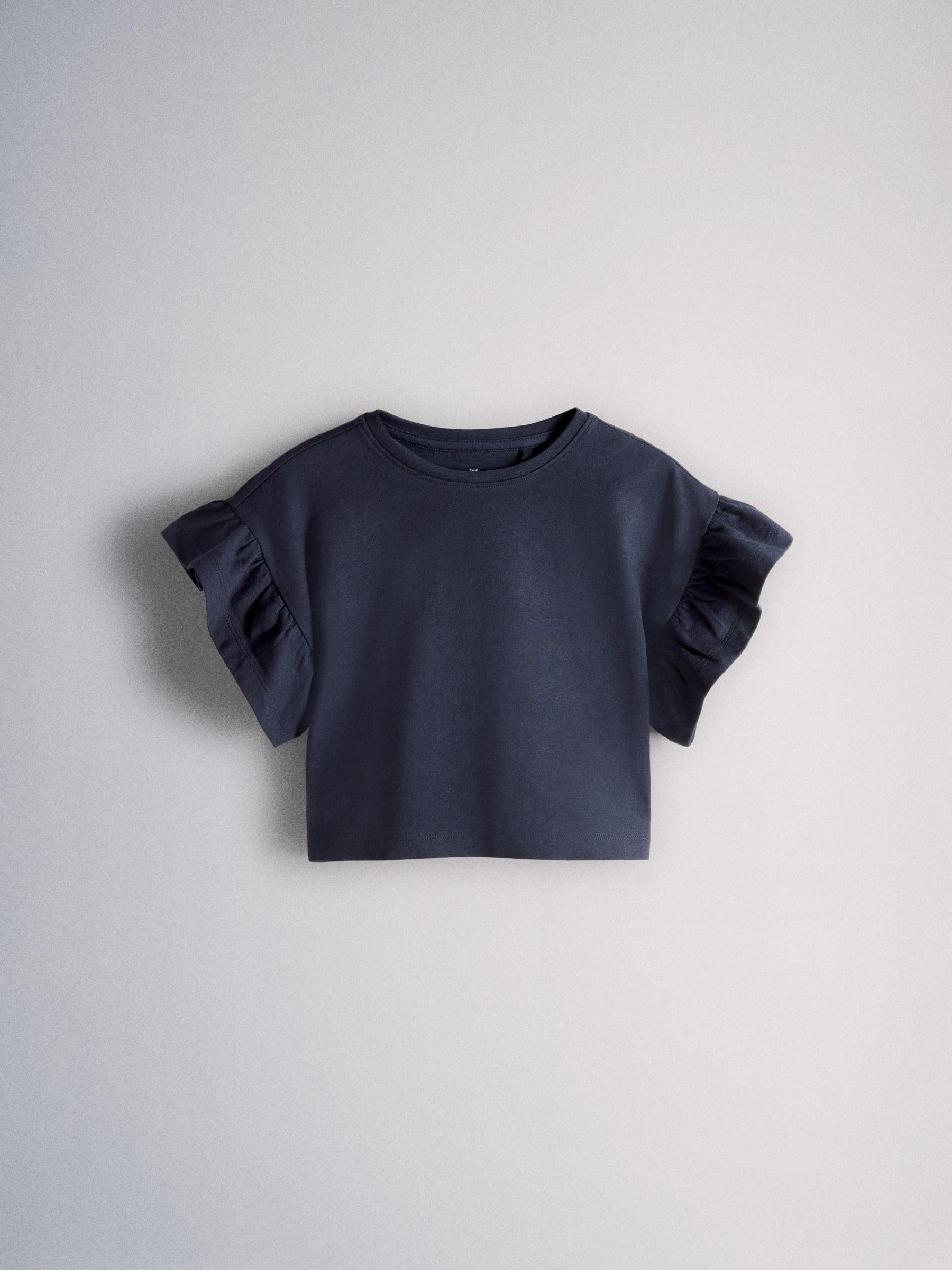 THE SET Ragazza Confezione da 4 T-Shirt in Cotone con Maniche a Volant