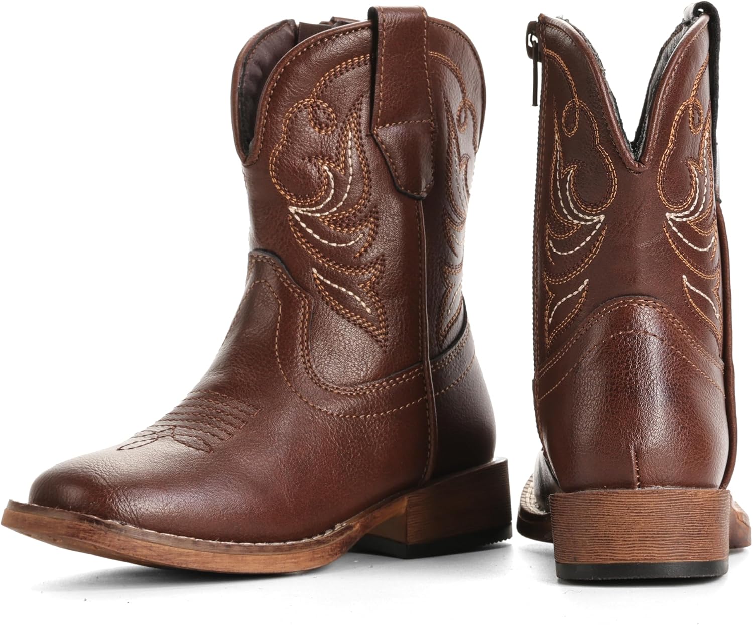Girls Cowgirl Boots Toddler Boys Cowboy Boots for Kids Western Square Toe Riding Mid Calf Boot