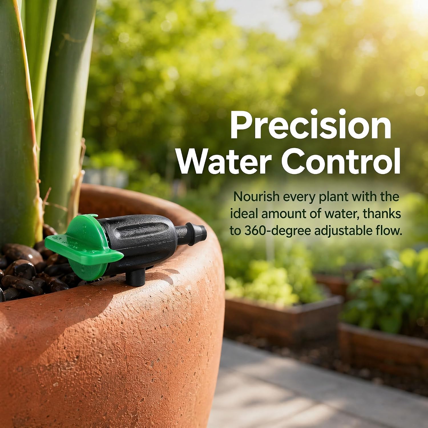 10Pcs Adjustable Drip Emitters 360° Rotatable Irrigation Drippers for 1/4" Tubing Garden Lawn Succulents Flower Watering System Automatic Flow Control Stakes Nozzle Bubbler Dripline