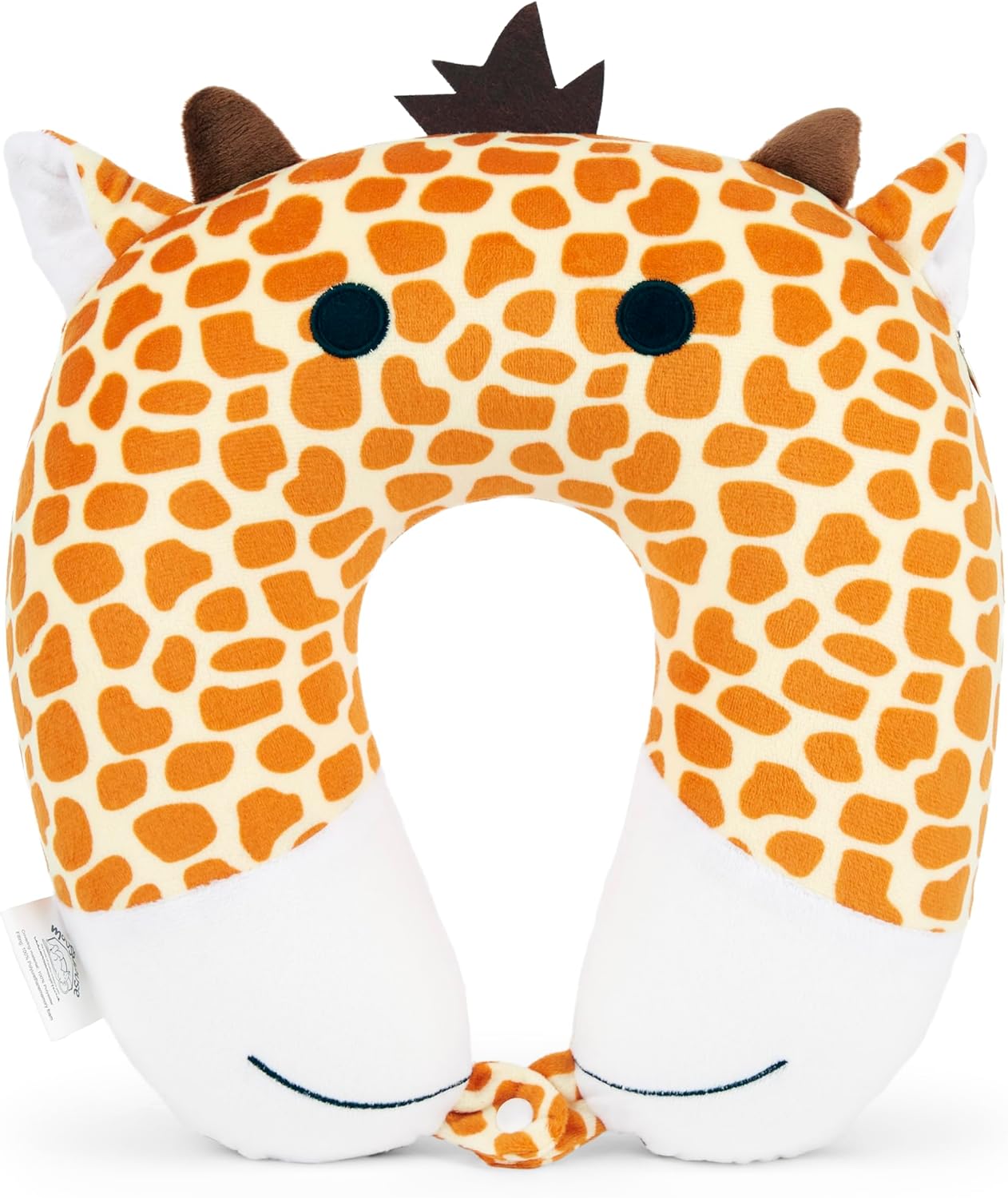 Mousehouse Gifts – Orange Giraffe Memory Foam Travel Pillow, Plush Neck Support for Kids and Adults