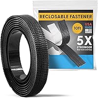 Vista 9 de Fuerza industrial, paquete de 2 cintas adhesivas negras de 10 pies para interiores y exteriores, cierre autoacoplable compatible con 3M SJ3550